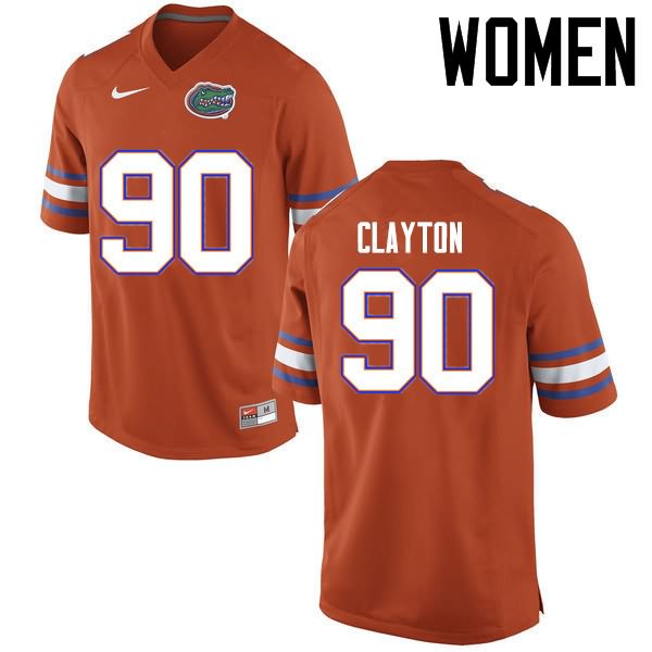 Women's NCAA Florida Gators Antonneous Clayton #90 Stitched Authentic Nike Orange College Football Jersey JCI5065VZ